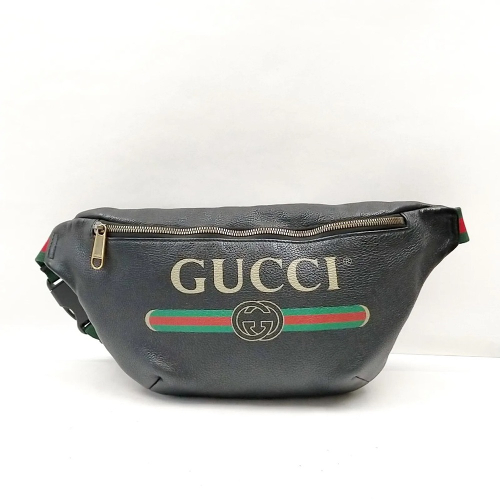 Gucci GG Waist Bag Leather Black
